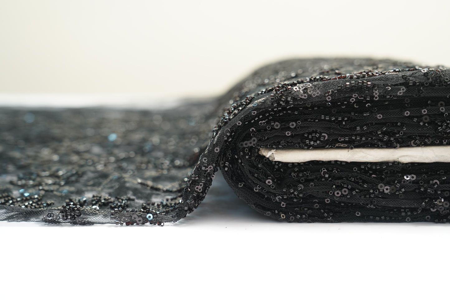 IMPORTED HANDWORK NET EMBROIDERY - Jet Black